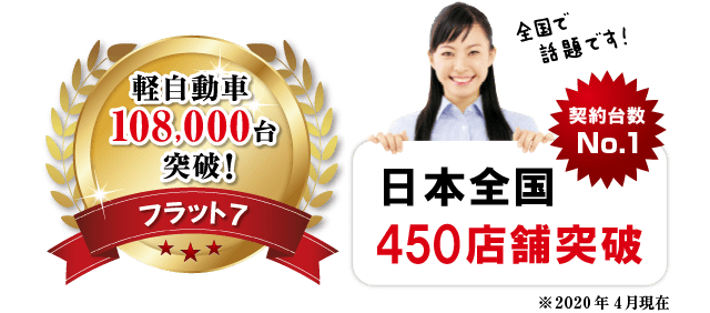 契約台数No.１日本全国４５０店舗突破